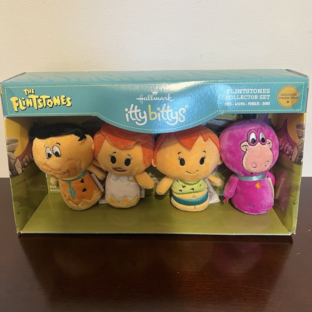Hallmark Itty Bittys The Flintstones Collector Set Fred Wilma Pebbles Dino New